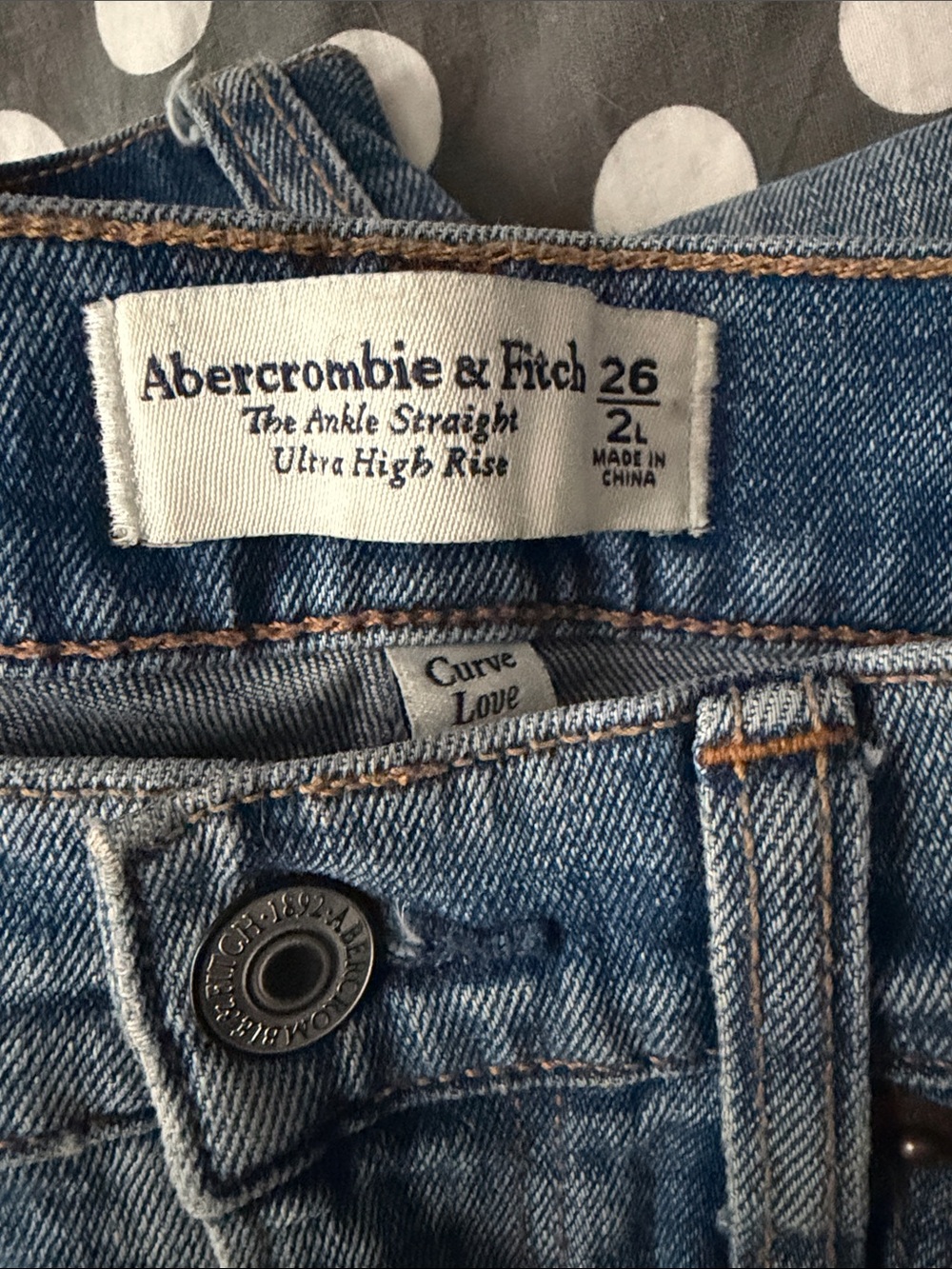 Abercrombie & Fitch Light Blue Straight Leg High-Rise Jeans
